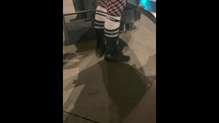 MILF Sneaky masturbation on busy road