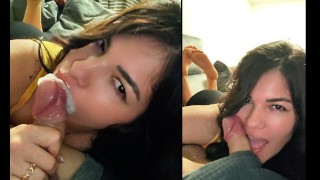 Sylia Renoixは自分撮りクローズアップでセクシーなフェラチオをします